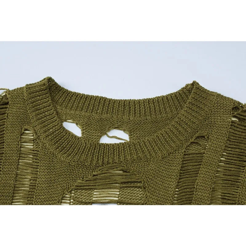 Knitted Hole Bodycon Long Dress Women Autumn Winter O-Neck - Image 8
