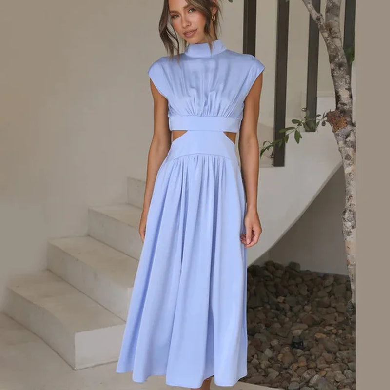 Trendy Sleeveless Hollow Out Casual Long Dress for Women - Image 11