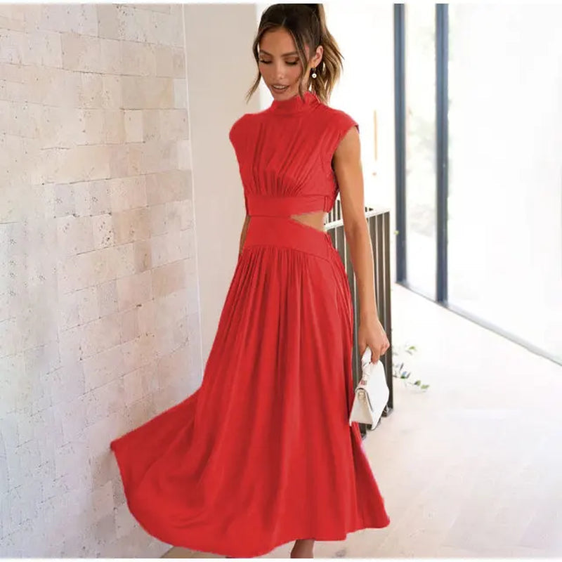 Trendy Sleeveless Hollow Out Casual Long Dress for Women - Image 13