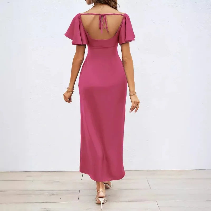 Stylish High Waist Hollow Out Maxi Dress for Summer Women - Image 3