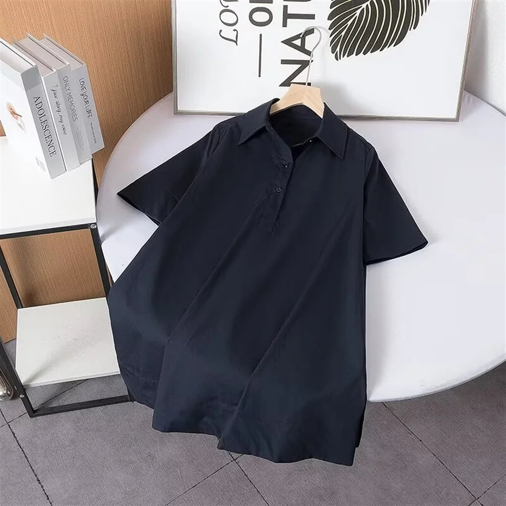 Versatile Loose A-Line Shirt Dress for Women - Spring Collection - Image 5