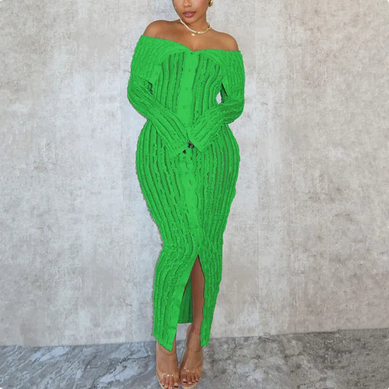 Women's Off-Shoulder Ruffle Bodycon Dress - Image 7