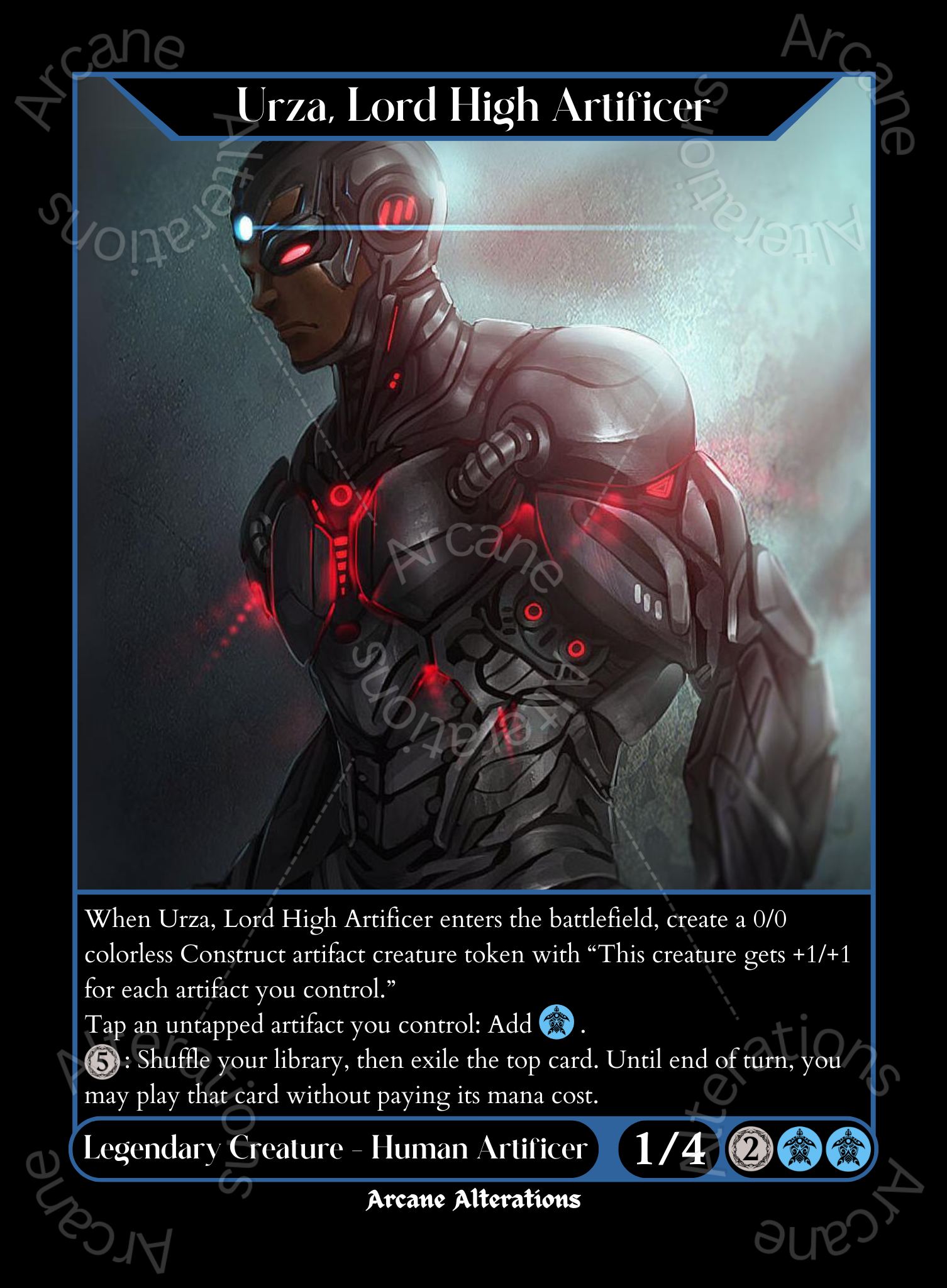 Urza, Lord High Artificer Cyborg Teen Titans Crossover - High Quality Altered Art Custom Proxy Cards
