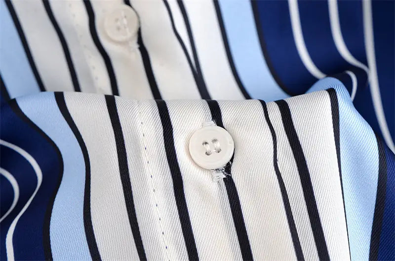 Women’s Striped Patchwork Shirt and Casual Pants