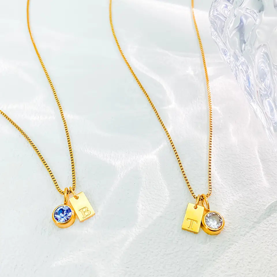 Stainless Steel Plated English Letter Pendant Necklace