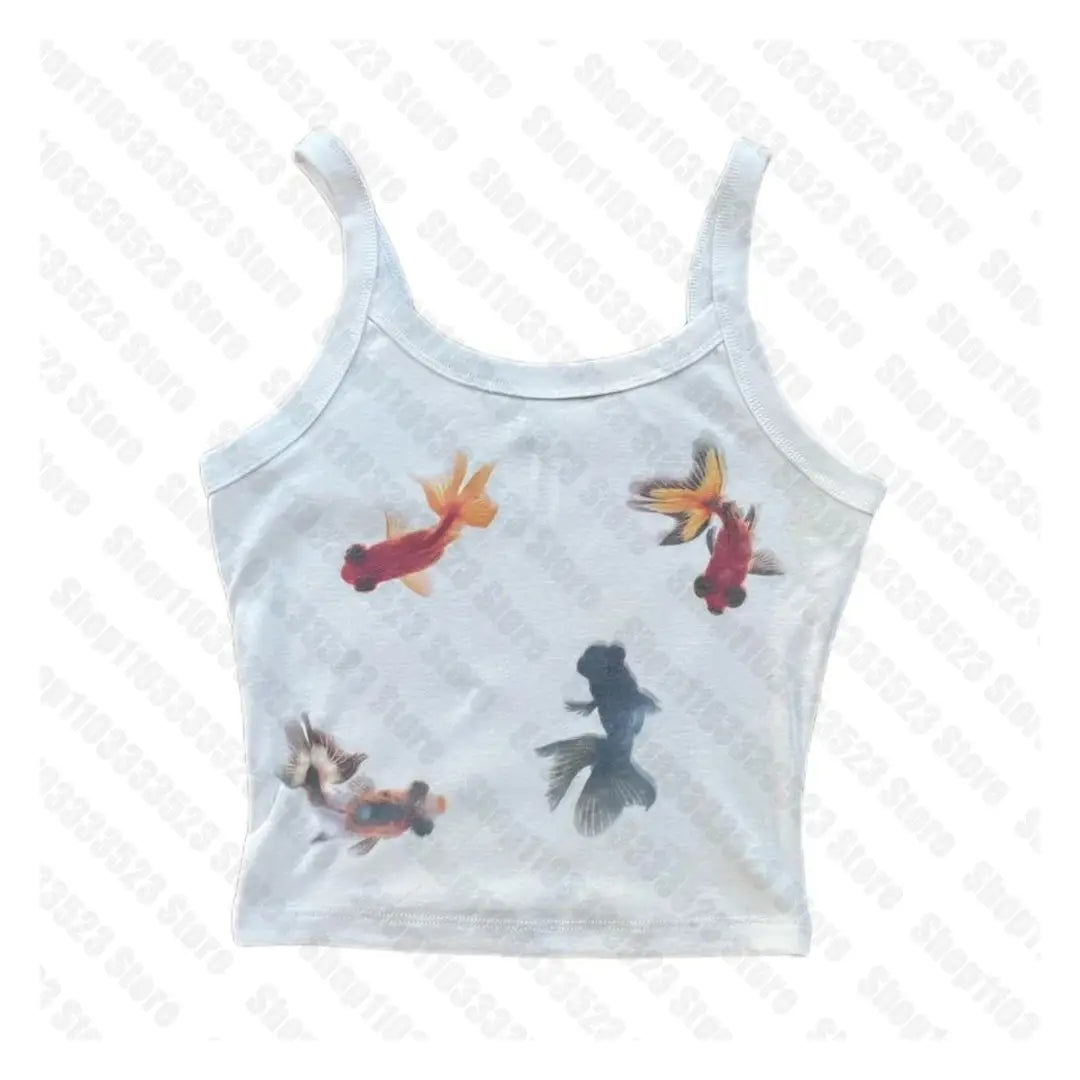 Goldfish Printed Versatile Slim Fit Casual Vest