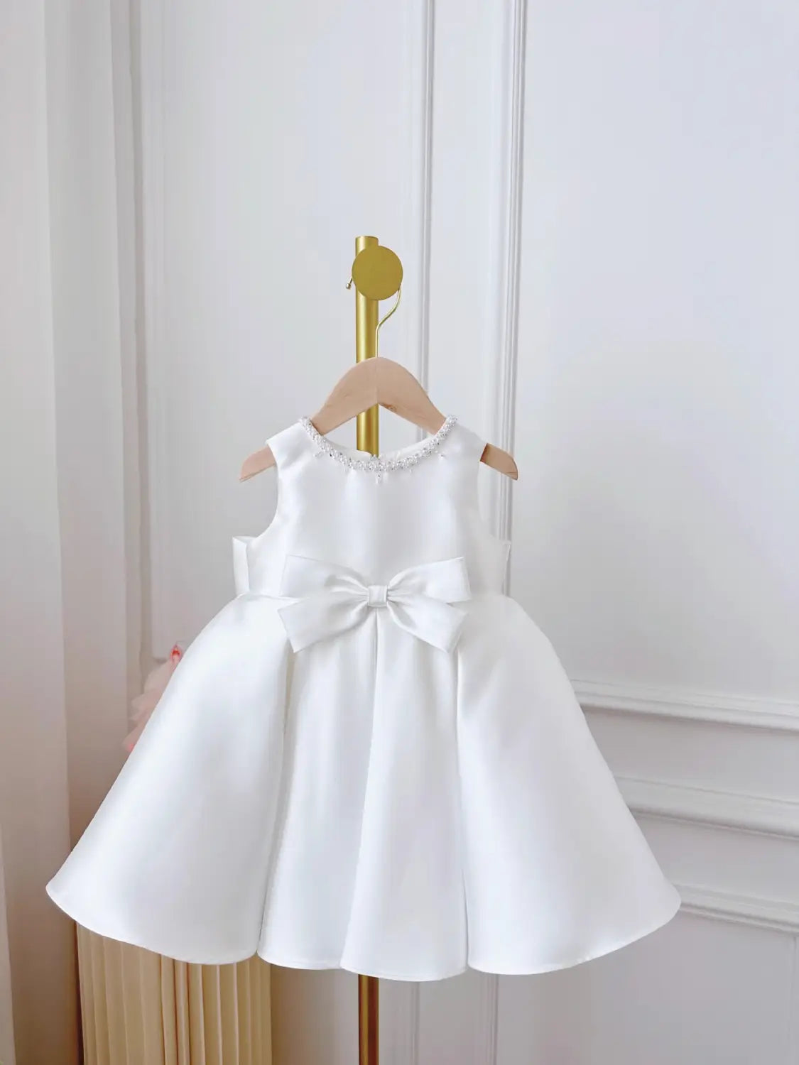 Children’s Korean Style Dress White Classic Two-pieces Set