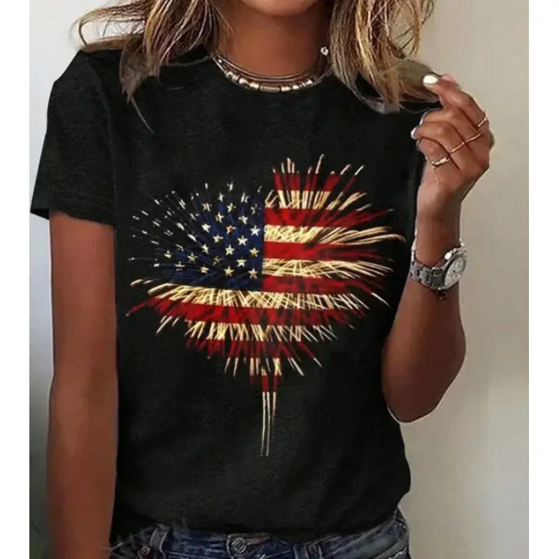 Women’s 3D Printed Casual Short Sleeve Tee