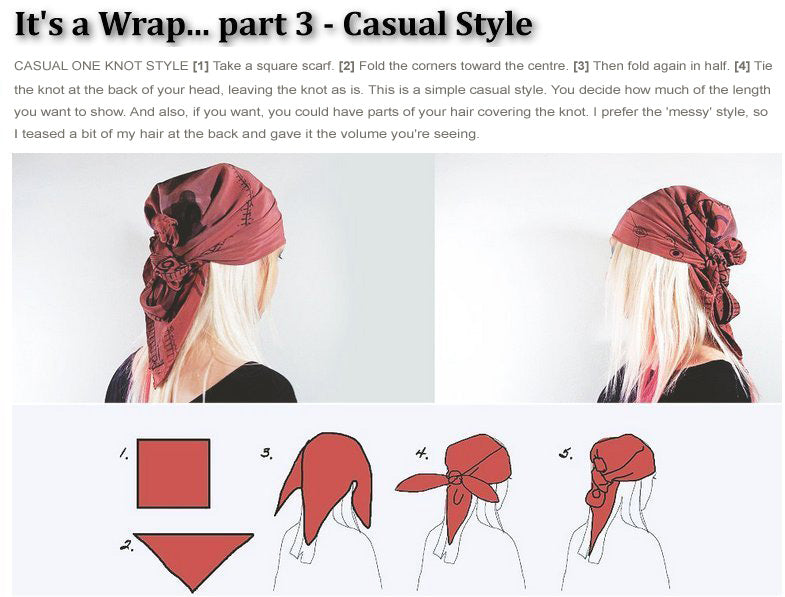 It's a Wrap (head wrap) part 3: How to tie a head wrap, Casual One Knot Style