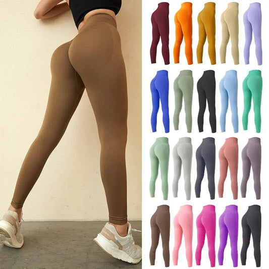 CHRLEISURE Seamless High Waist Workout Leggings - M J Fitness