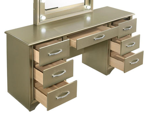 Acena - 7-Drawer Glass Top Vanity Desk With Lighting - White — Furniture  Now (FL)