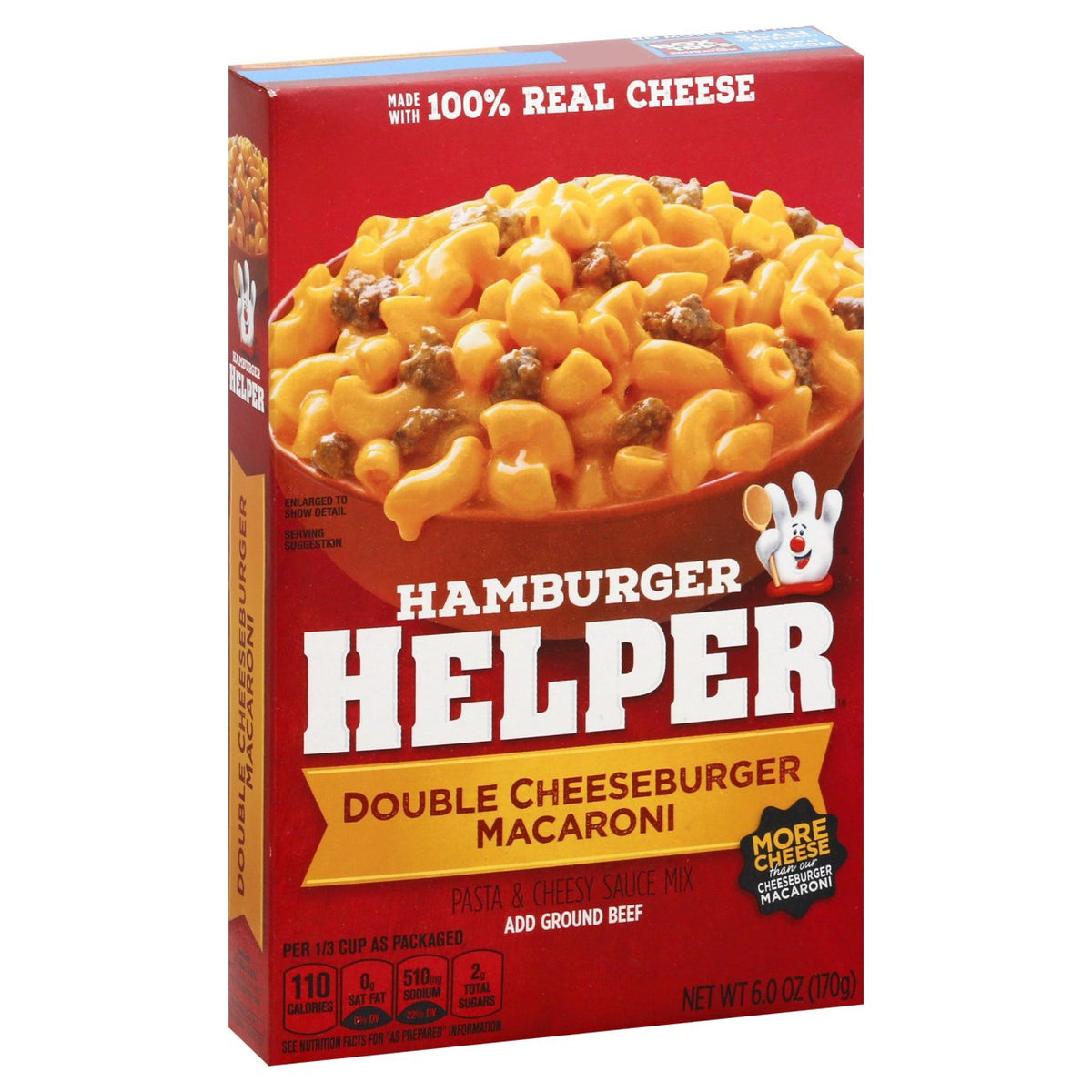 calories in 6 oz hamburger helper cheeseburger macaroni