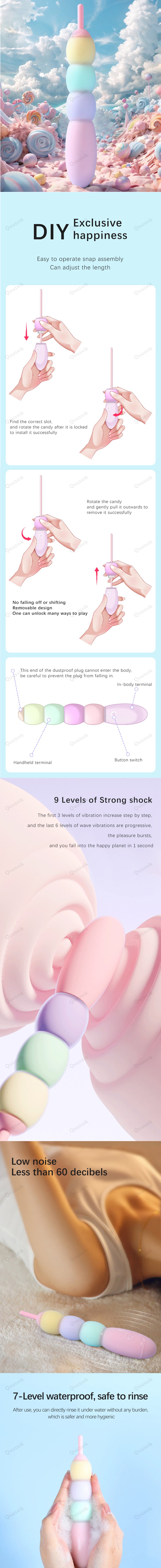 Quusvik - Candy Vibrator DIY Vibrator Egg Removable Sex Toys Female Masturbator