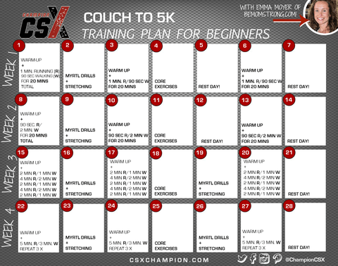 Couch to 5K Training Plan Calendar Image