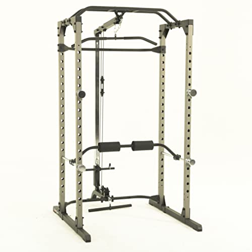 Signature Fitness SF-SS1 1,000 Pound Capacity 3” x 3” Power Rack Squat  Stand, Includes J-Hooks and Safety Spotter Arms; Optional Conversion Kits,  Red 