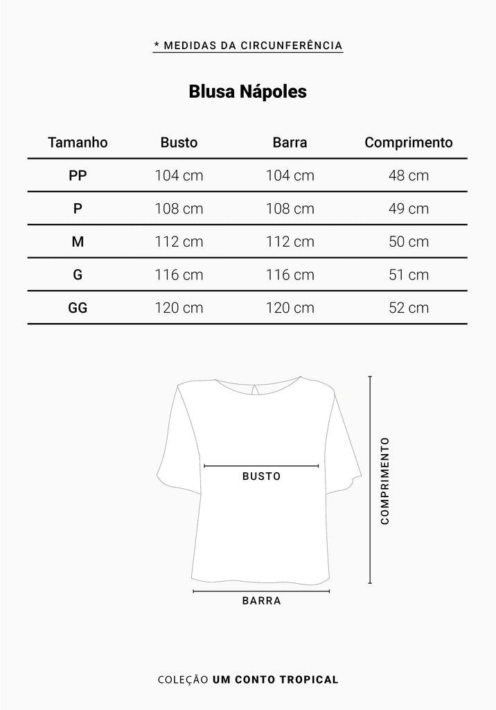 medidas blusa napoles