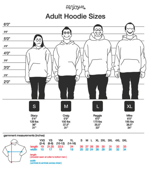 David Dobrik Hoodie Size Chart