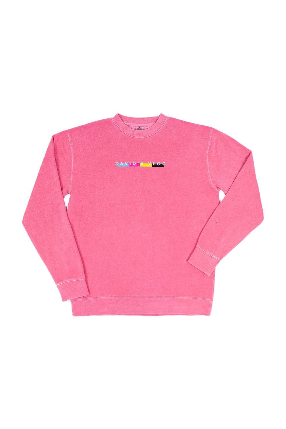 pink crew neck sweatshirt