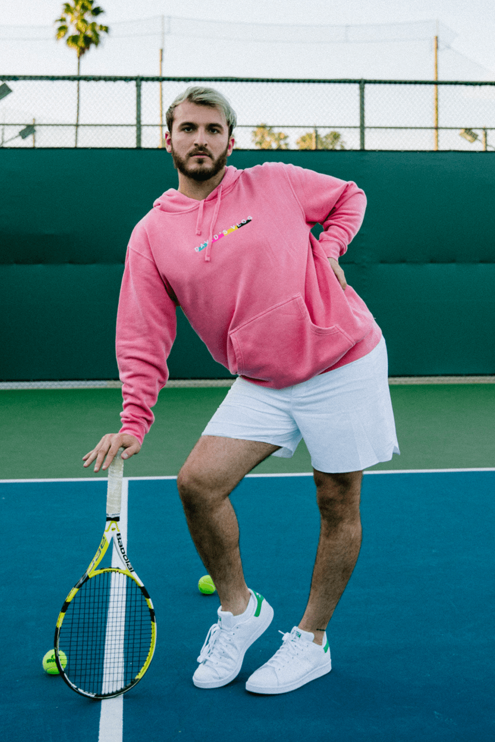 david dobrik pink cropped hoodie