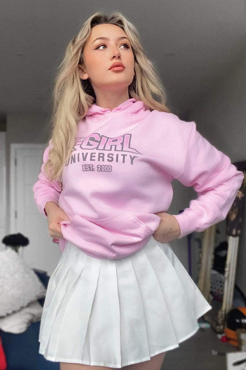 Kiera Bridget E Girl University Pink Hoodie Fanjoy