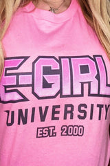 Kiera Bridget E Girl University Pink Shirt Fanjoy