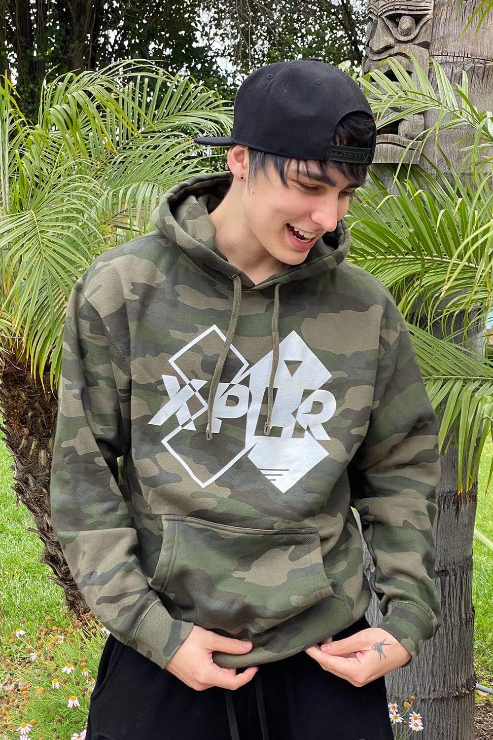 green camo hoodie