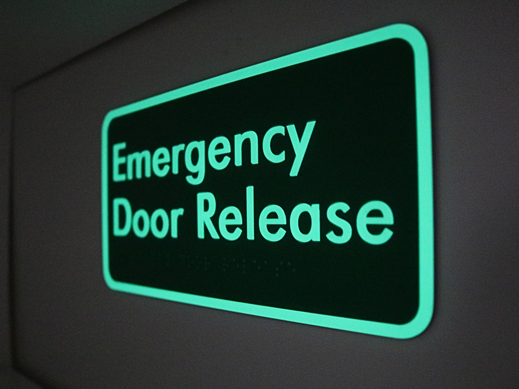 Glow In the Dark Signs - Photoluminescent Sign - Emergency Exits - Braille Tactile Signs (Aust)