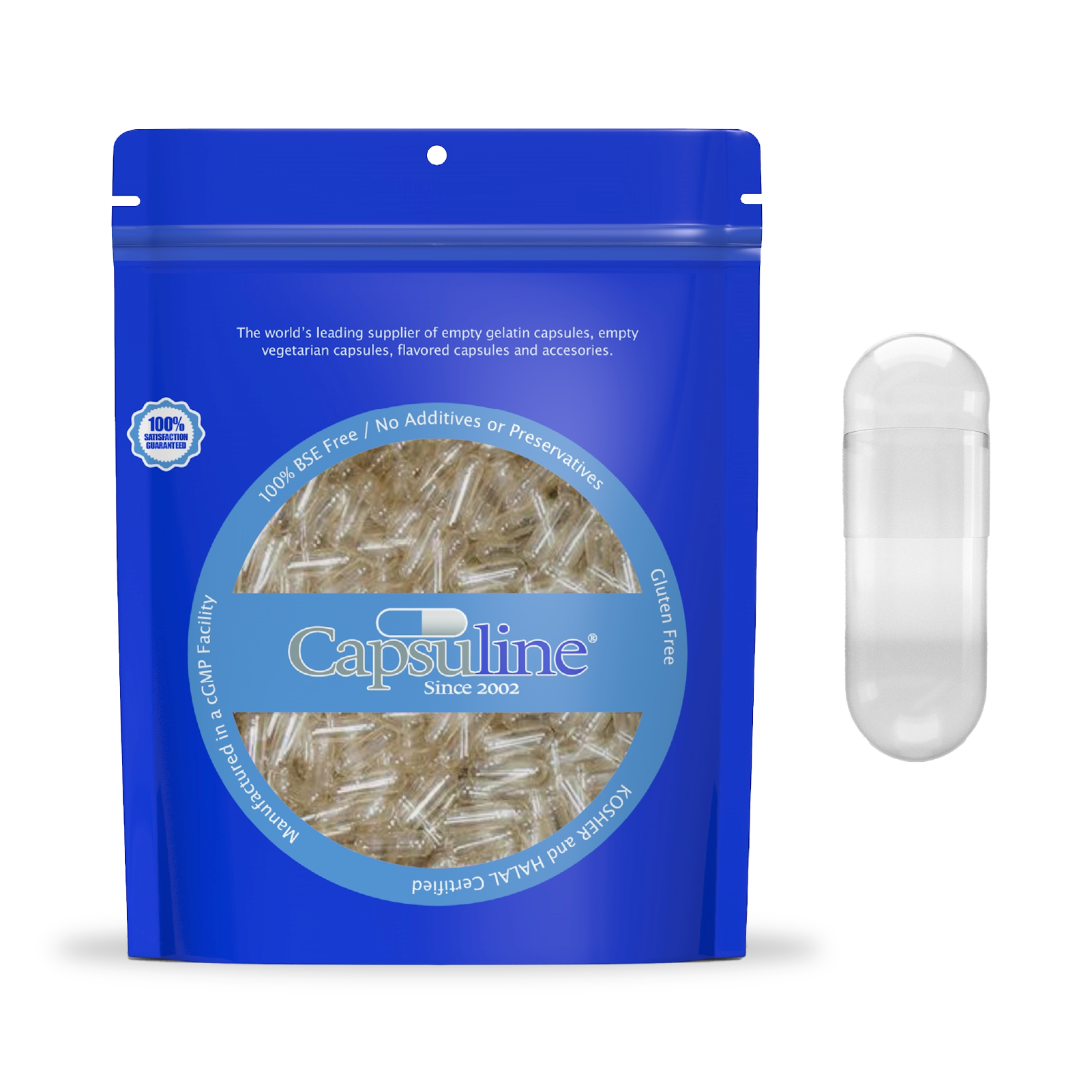 Clear Size 2 Empty Gelatin Capsules by Capsuline