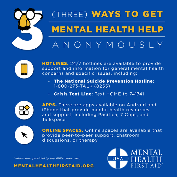 Mental Health First Aid - Ways To Get Help