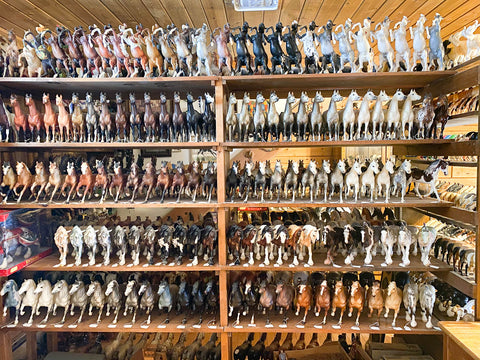 part of Eleda's collection, safely displayed on stained wood shelves