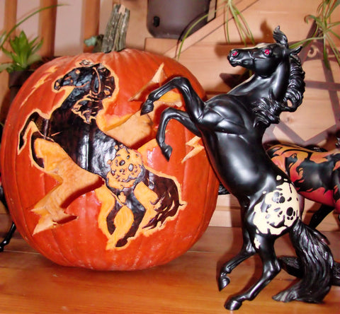 Breyer Skullduggery Halloween Horse Jack o" Lantern at Triple Mountain