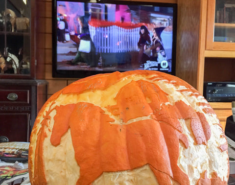 Triple Mountains 2019 Breyer Halloween Horse Pumpkin in progress