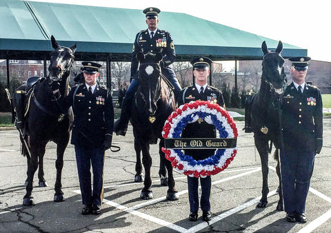 Section and Caparisoned Horses at Ft Myer for Black Jack's Memorial Ceremony
