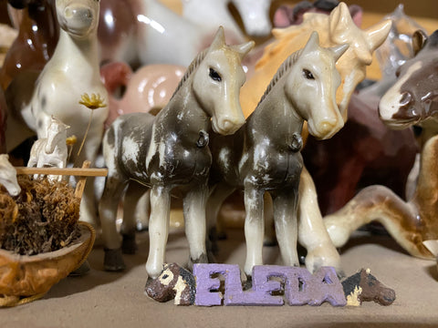 Eleda's very first model horses "Bobby and Sindy," still in her collection 