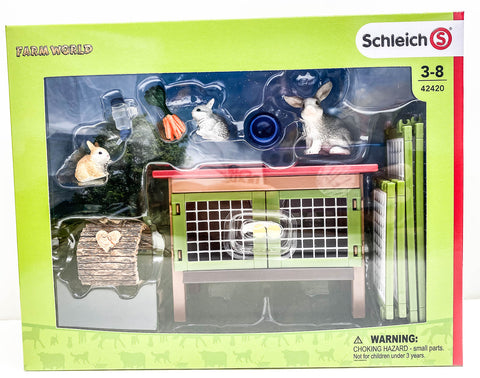 Schleich Rabbit Hutch with Bunnies at Triple Mountain