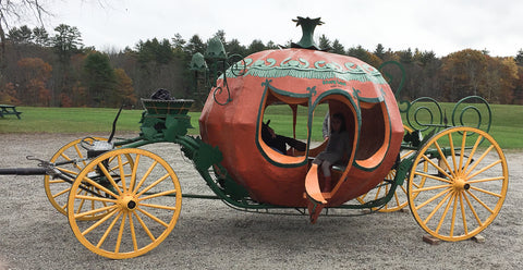Story Land Pumpkin coach on display at Skyline Farm Museum
