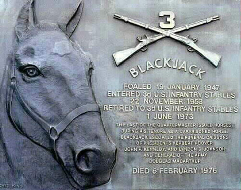 Black Jack's memorial plaque at his grave in Ft Myer, Virginia