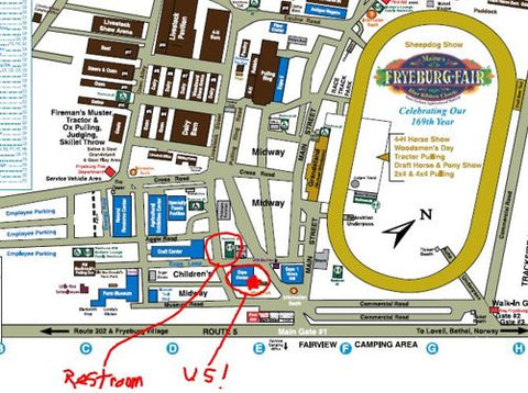 Triple Mountain Booth Location on Fryeburg Fair map