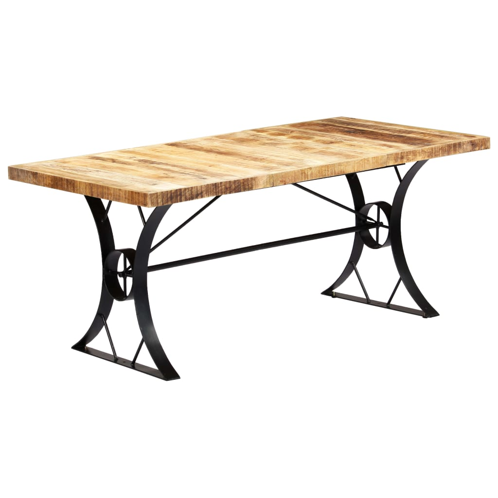 vidaXL Dining Table 70.9"x35.4"x29.9" Solid Mango Wood - Industrial Style, Handmade, Easy to Assemble