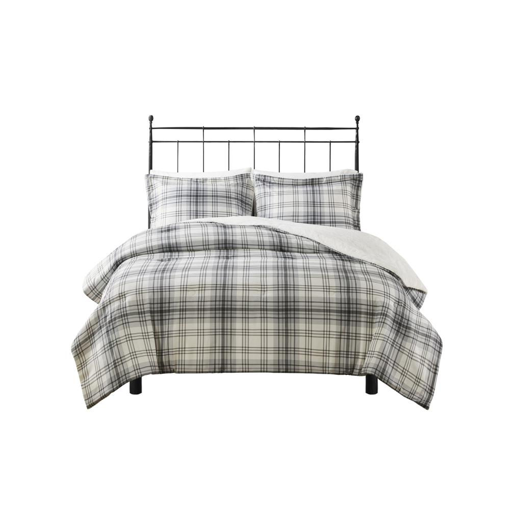 Woolrich Bernston Faux Wool to Faux Fur Down Alternative Comforter Set - Twin/Twin XL - Gray Plaid
