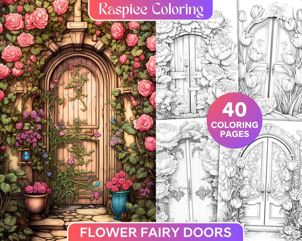 Flower Fairy Doors Coloring Pages