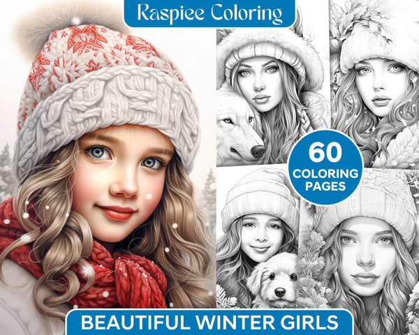 Beautiful Winter Girls Coloring Pages