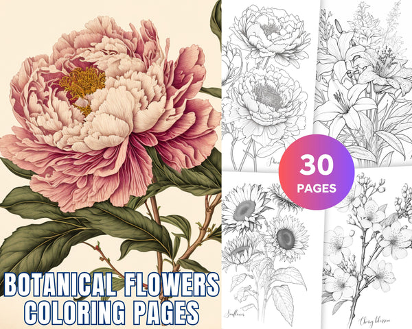 Botanical Flowers Coloring Pages
