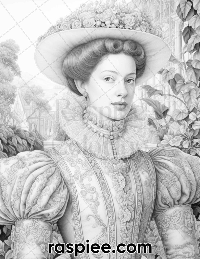 Elizabethan Women Portraits Coloring Pages
