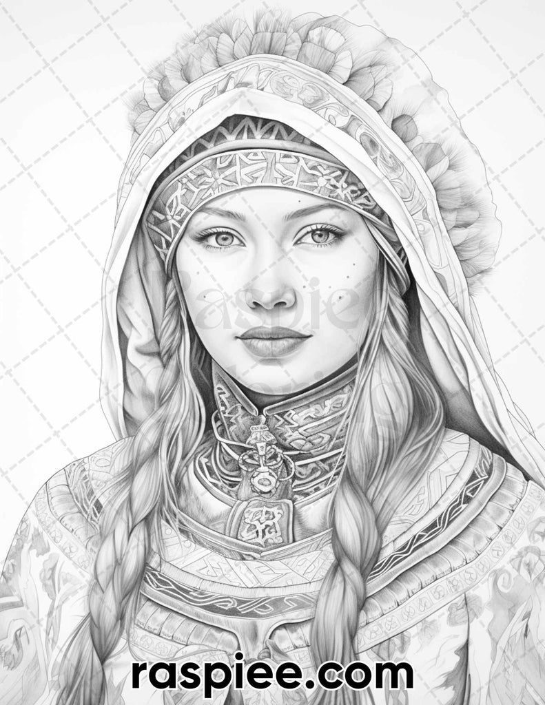 World Cultures Portraits Coloring Pages