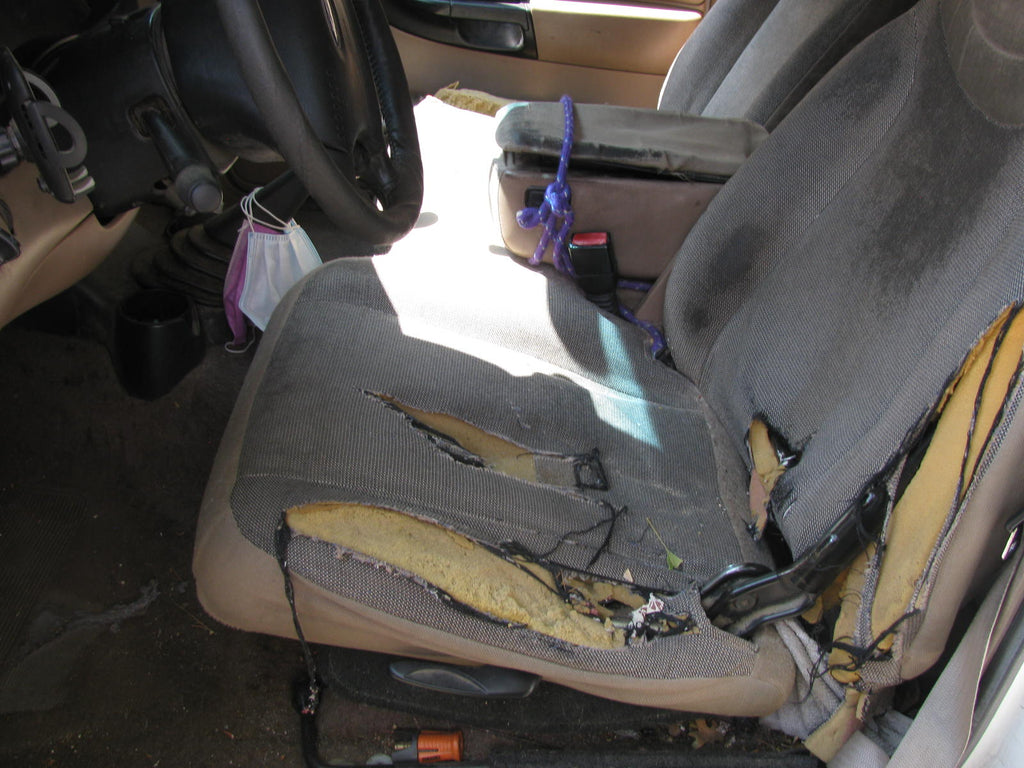 Worn out driver-side seat in Ford Ranger