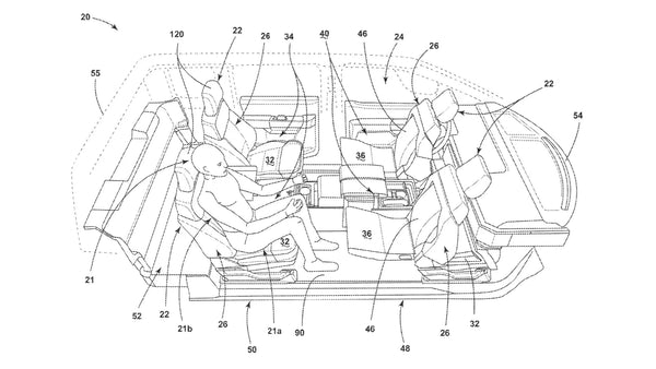 Ford Reconfigurable Seat Patent Picture for Autonomous Vehicles