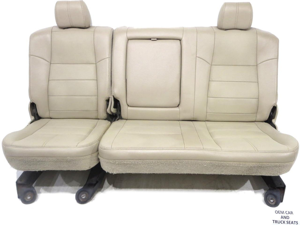 Ford Super Duty F250 F350 Tan Leather Crew Cab Rear Seat 2008 2009 2010 ...