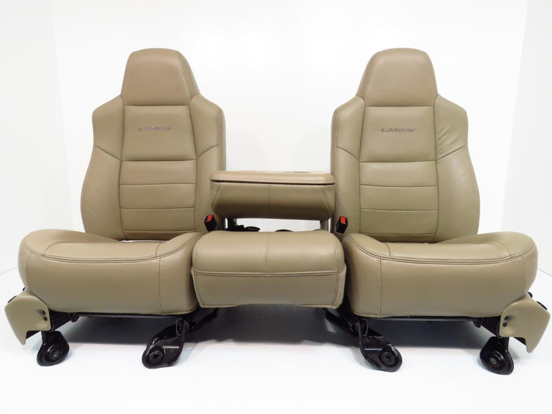Ford Super Duty Tan Leather Seats Front Rear Seats & Console 1999 2000 2001 2002 2003 2004 2005 2006 2007 | Picture # 3 | OEM Seats