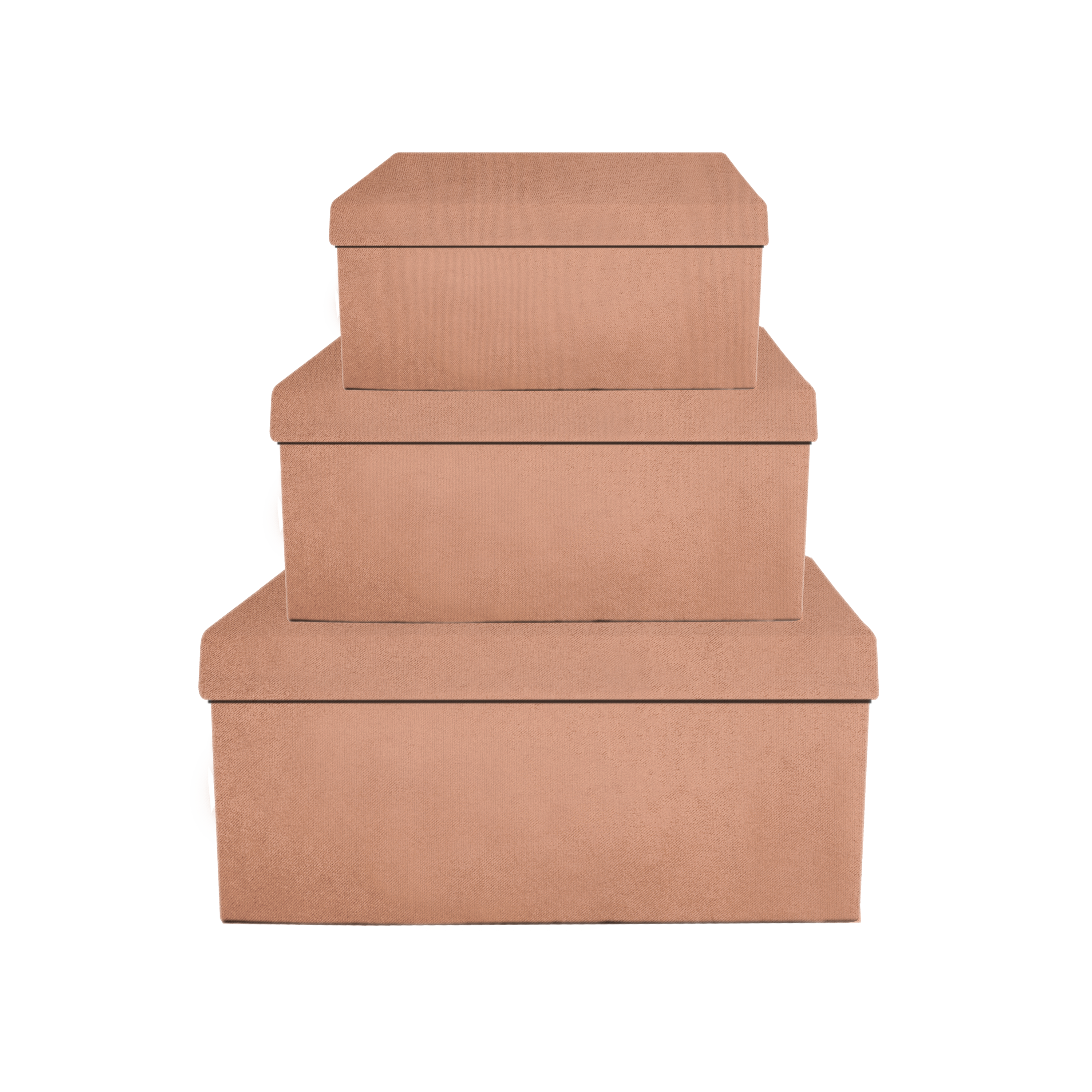 Kit 3 different sizes rectangular shape boxes 3 in 1 - Velvet Wheat